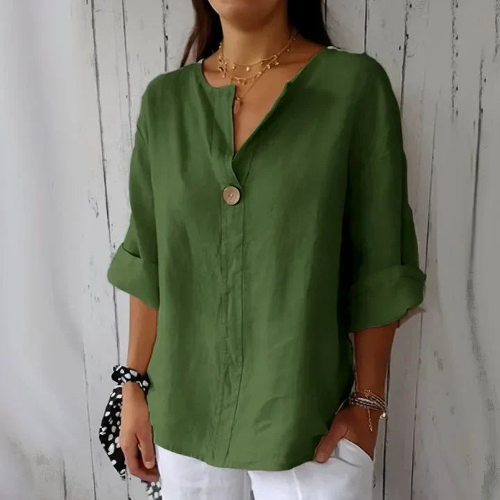Sofistikeret V-Hals T-shirt i Bæredygtige Materialer