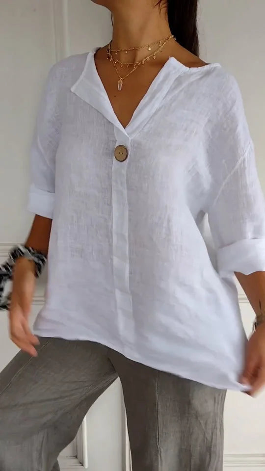 Sofistikeret V-Hals T-shirt i Bæredygtige Materialer