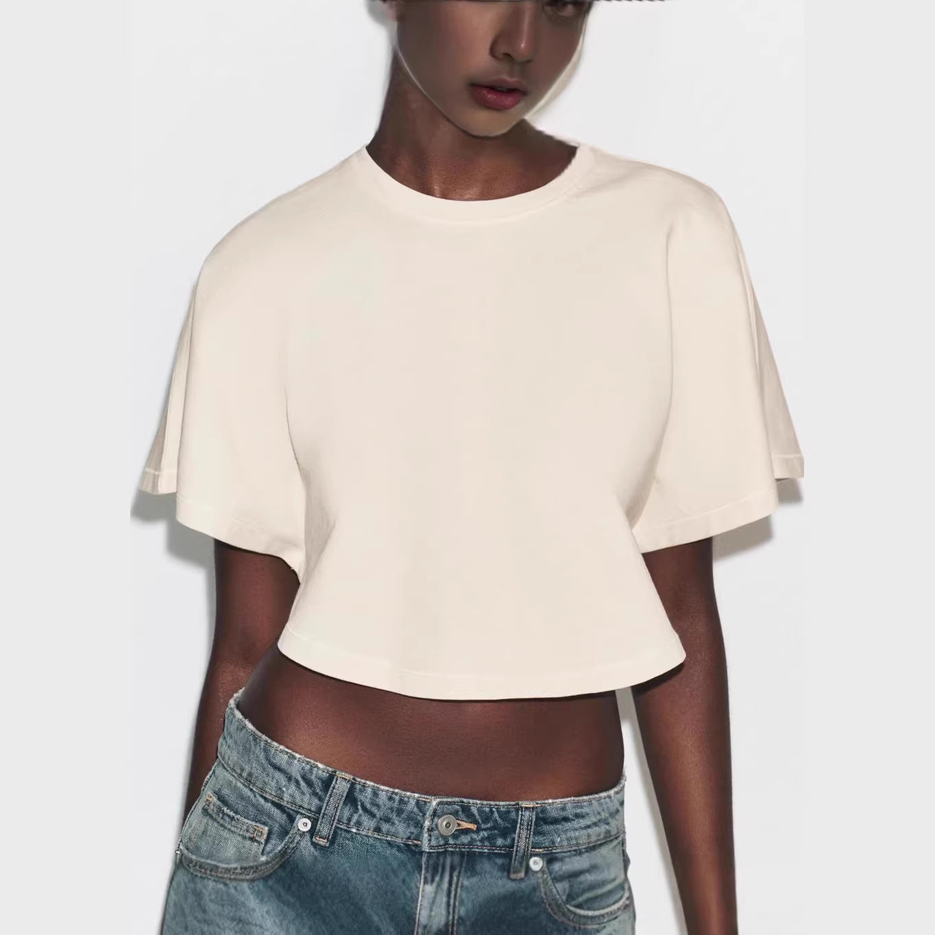 Rippad Crop Top för Kvinna | Trendig och Avslappnad Stil