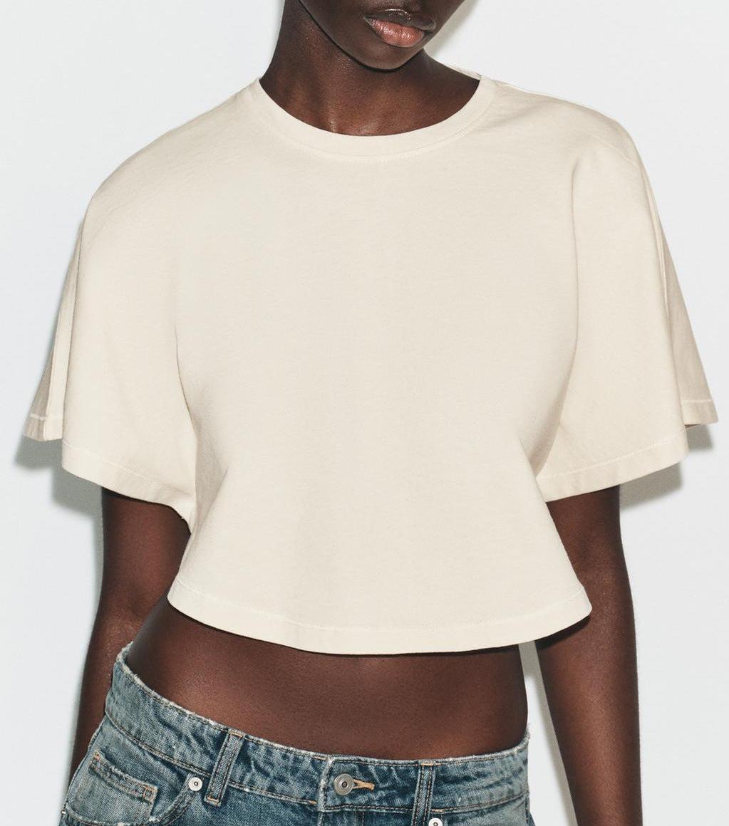 Rippad Crop Top för Kvinna | Trendig och Avslappnad Stil