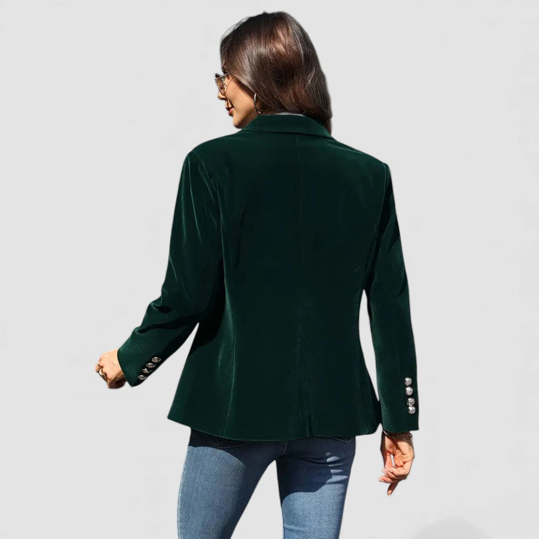 Dame Blazer Jakke – Taljeret Snit – Langærmet med Knaplukning