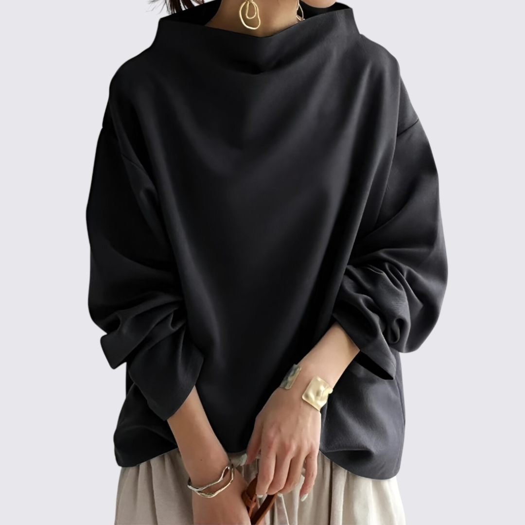Sofistikeret Sweatshirt med Høj Hals til Den Moderne Kvinde
