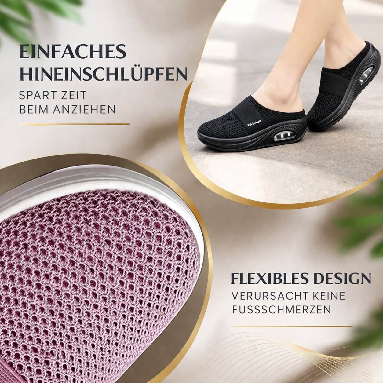 Elegant Inomhusskor | Rymlig Passform & Mjuk Dämpning