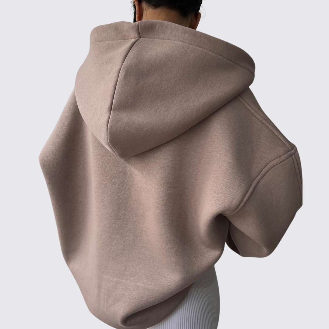 Dame Hoodie med hætte - Oversized Hoodie - Løst skåret