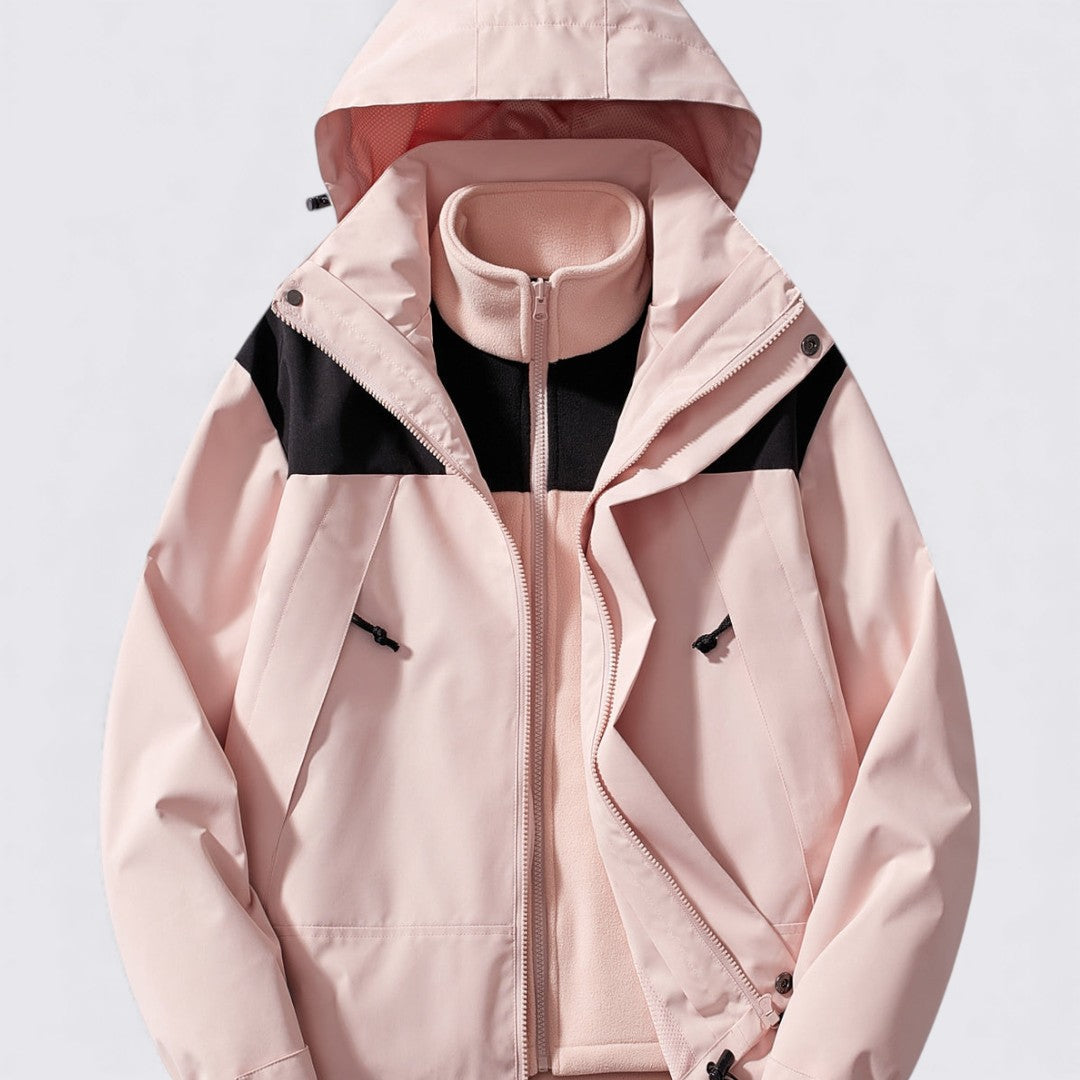 Damejakke med hætte – lynlåsjakke – lang snit