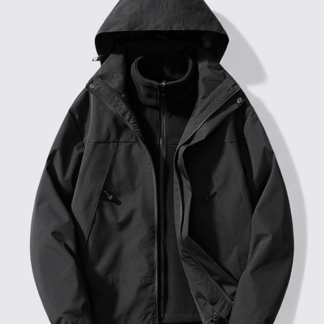 Damejakke med hætte – lynlåsjakke – lang snit