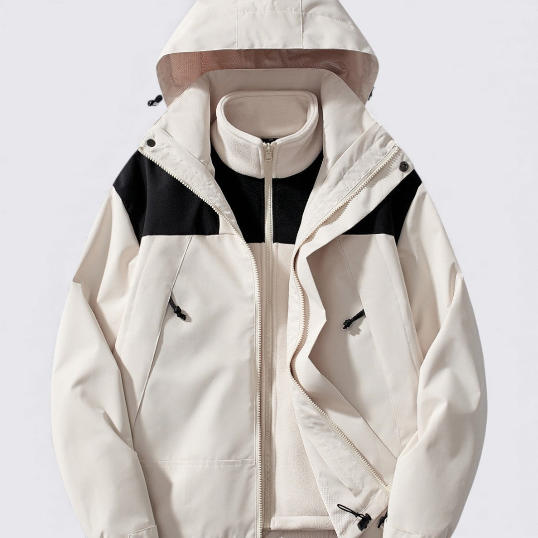 Damejakke med hætte – lynlåsjakke – lang snit