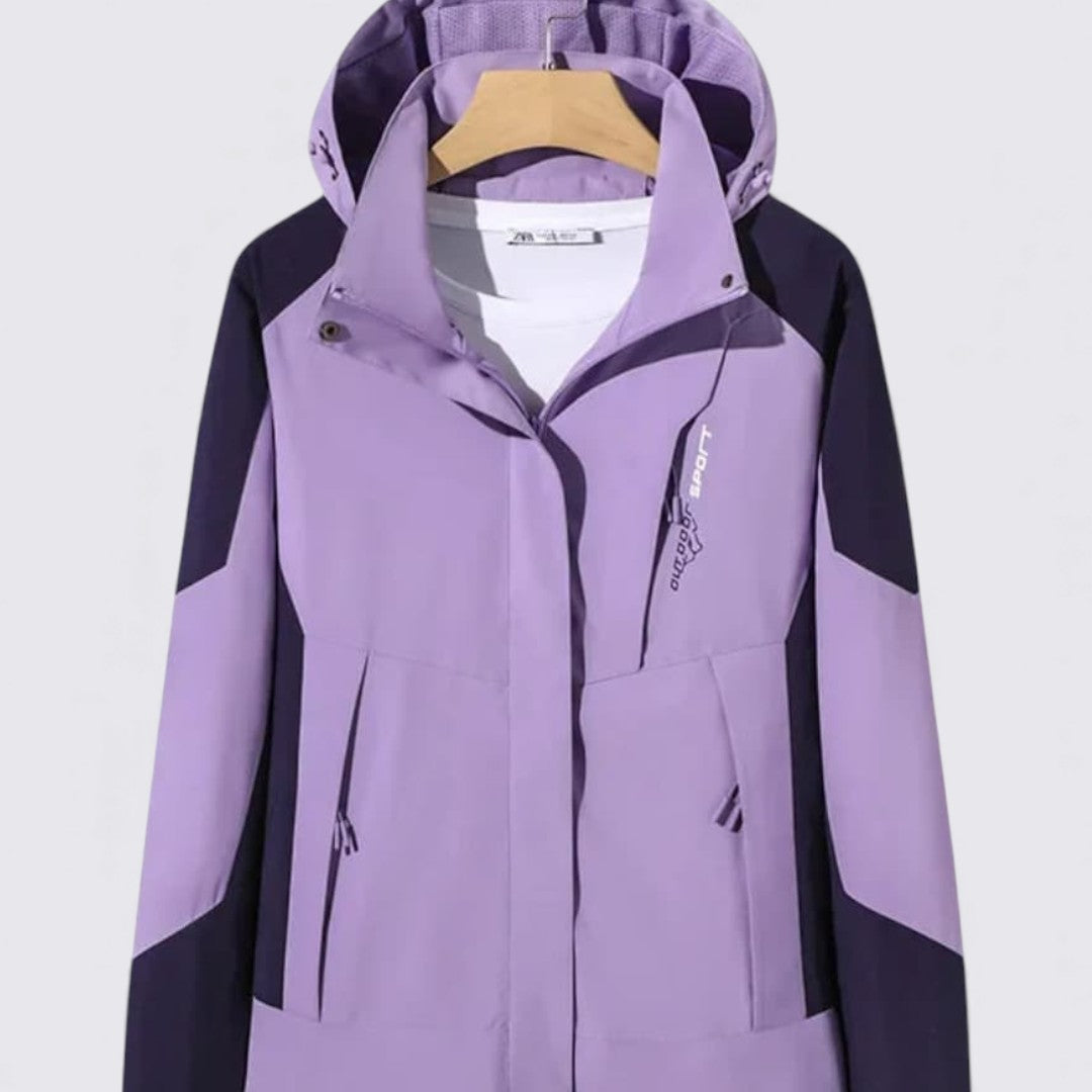 Damejakke med hætte – Lynlås jakke – Moderne outdoor-snit