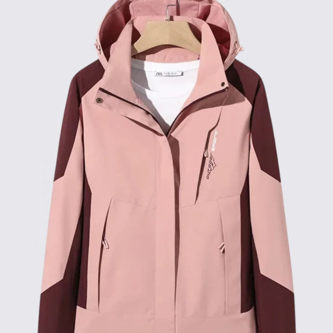Damejakke med hætte – Lynlås jakke – Moderne outdoor-snit
