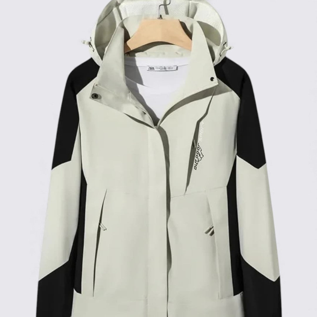 Damejakke med hætte – Lynlås jakke – Moderne outdoor-snit