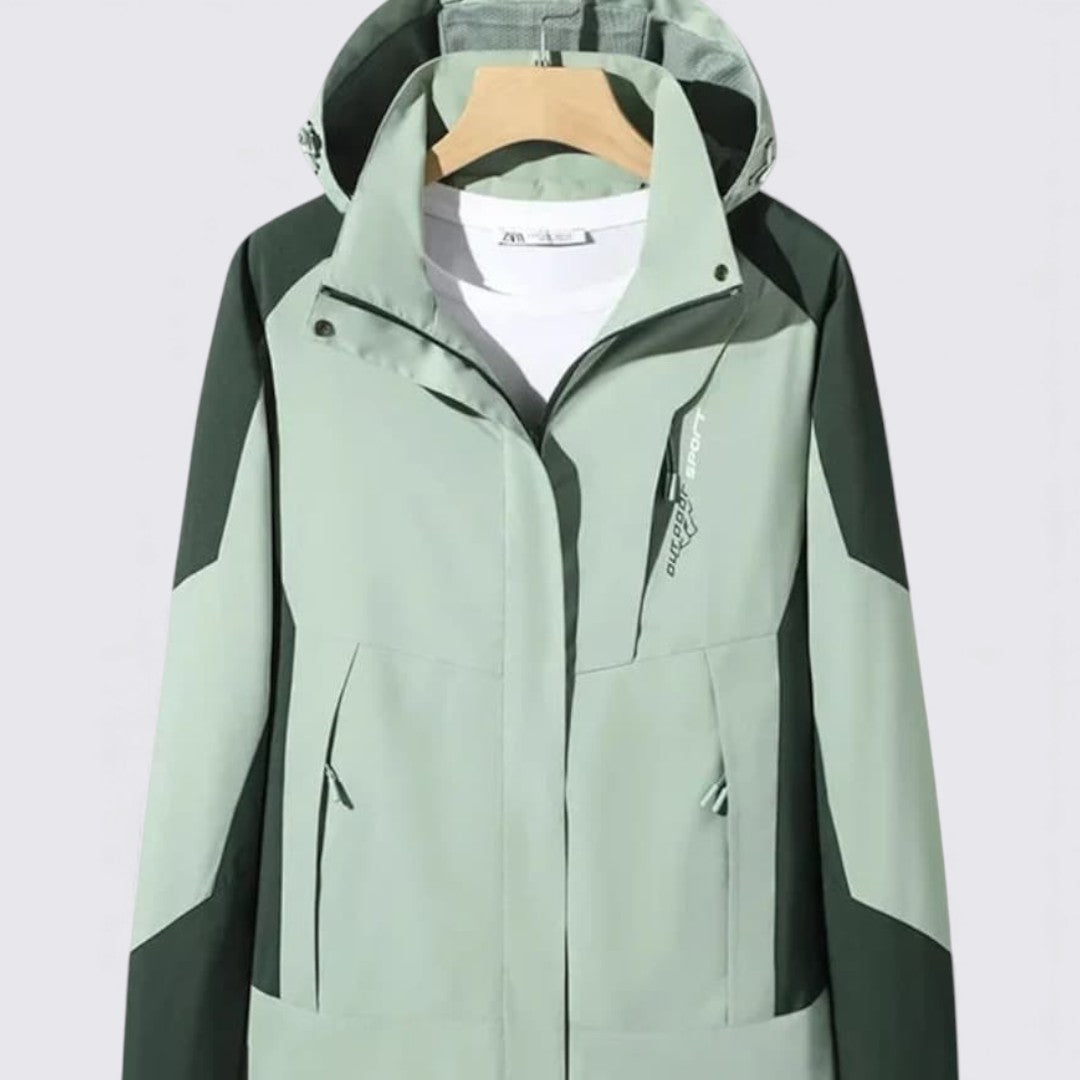 Damejakke med hætte – Lynlås jakke – Moderne outdoor-snit