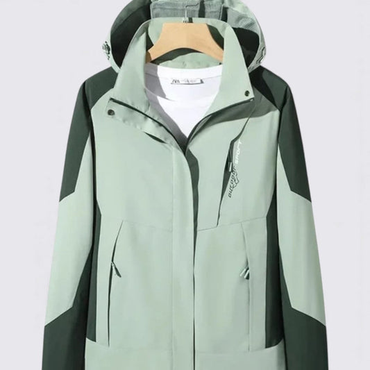 Damejakke med hætte – Lynlås jakke – Moderne outdoor-snit