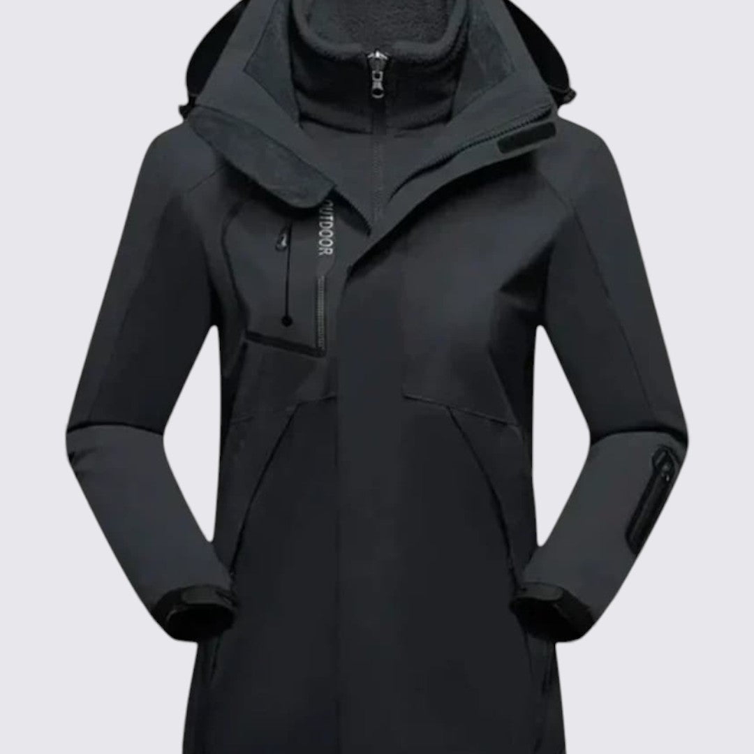 Damejakke med hætte – Lynlåsjakke – Varm udendørs skæring