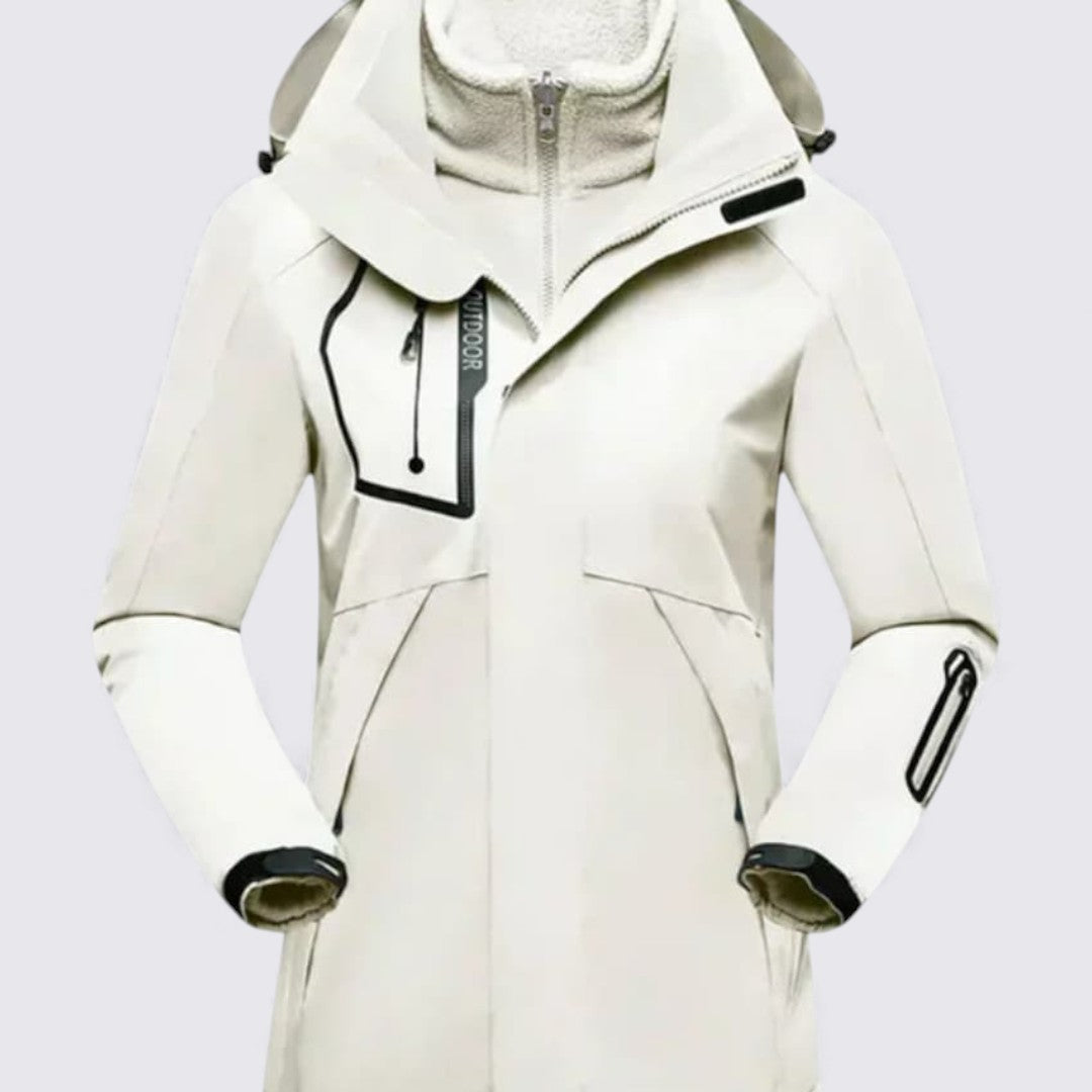 Damejakke med hætte – Lynlåsjakke – Varm udendørs skæring