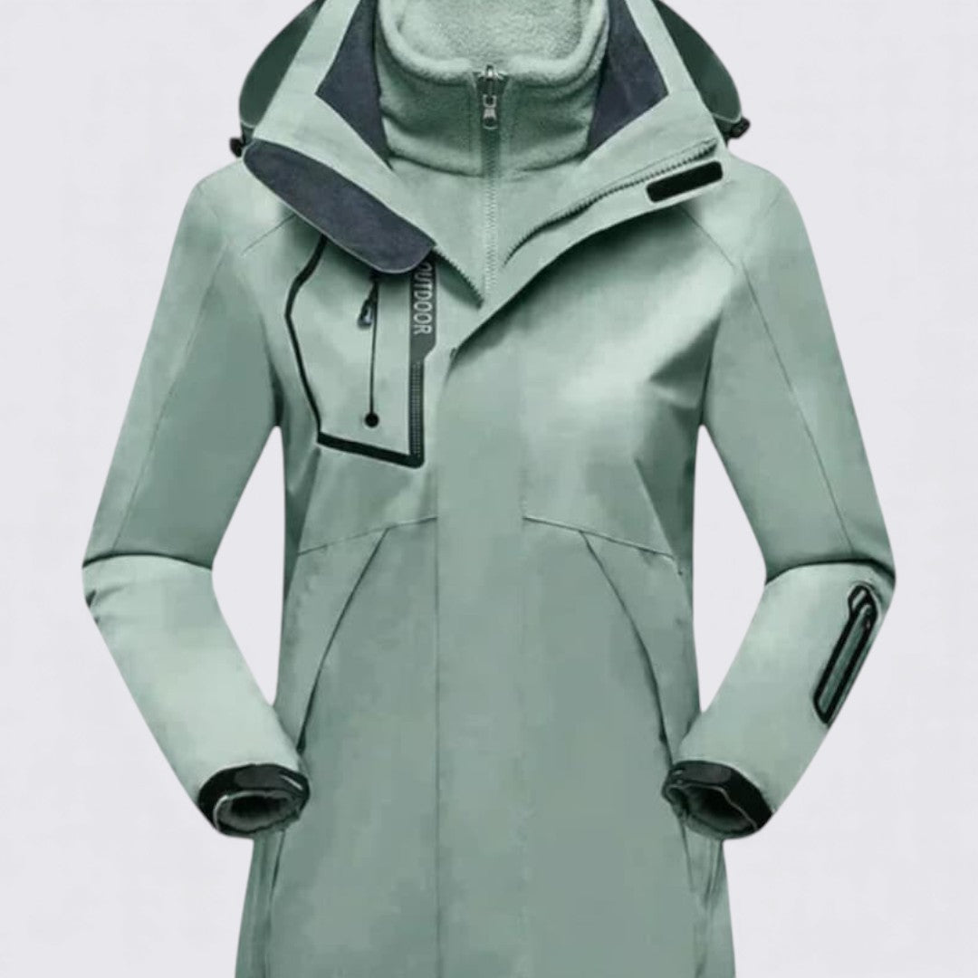 Damejakke med hætte – Lynlåsjakke – Varm udendørs skæring