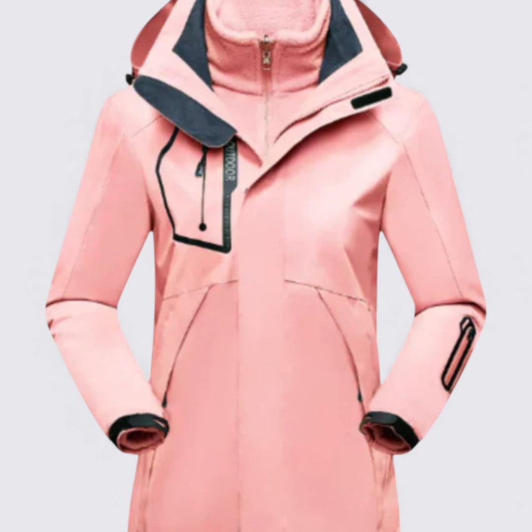 Damejakke med hætte – Lynlåsjakke – Varm udendørs skæring