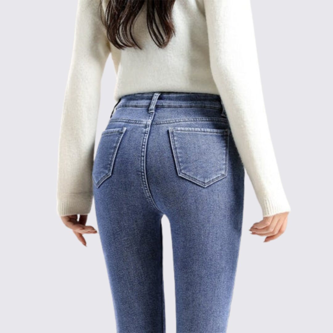 Dame jeans med foring - vinter jeans dame - jeans