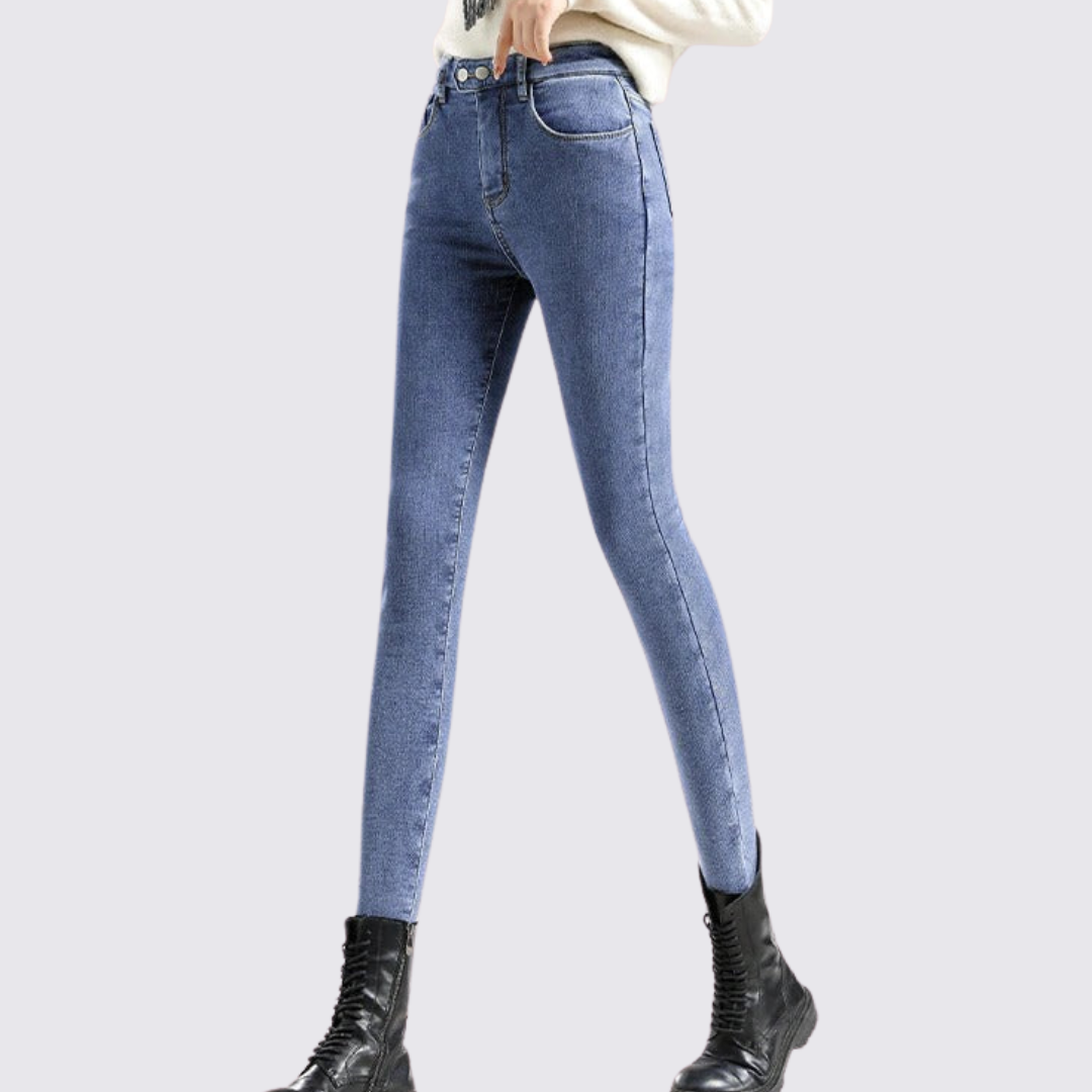 Dame jeans med foring - vinter jeans dame - jeans