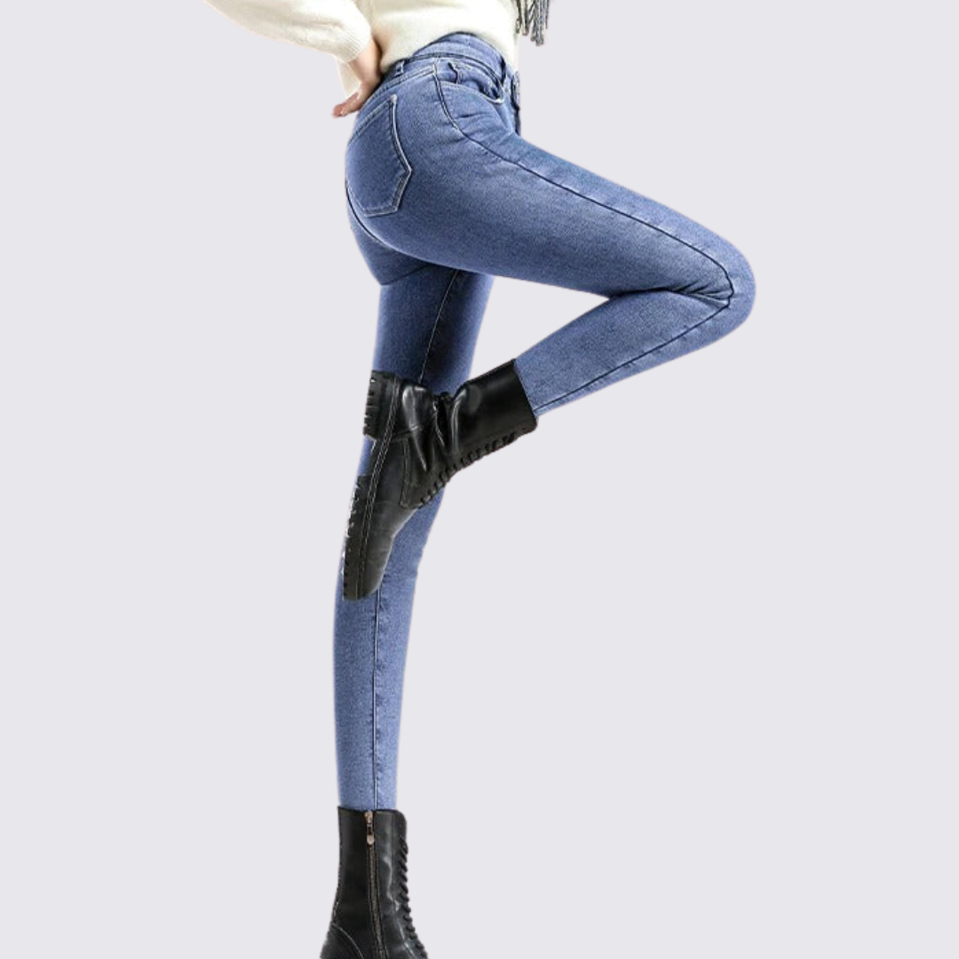 Dame jeans med foring - vinter jeans dame - jeans