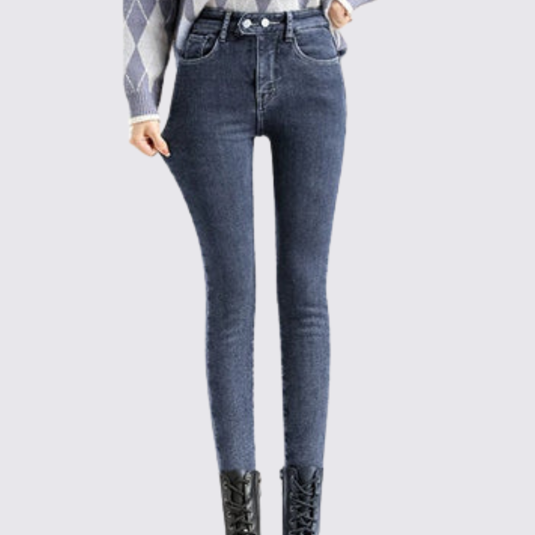 Dame jeans med foring - vinter jeans dame - jeans