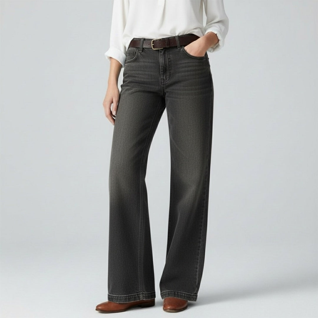 Damejeans med Vid Ben - Vide Jeans - Hverdag