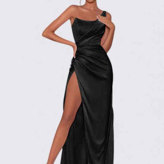 Dame kjole med slidser – Uden ærmer – Ankel lang