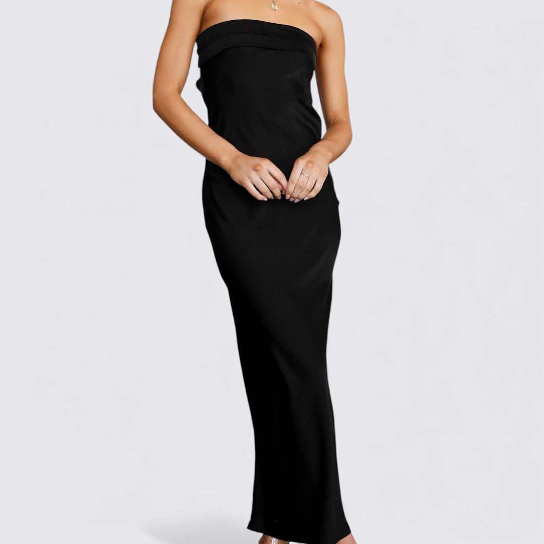 Damekjole med stropper – ærmeløs – figursyet lang