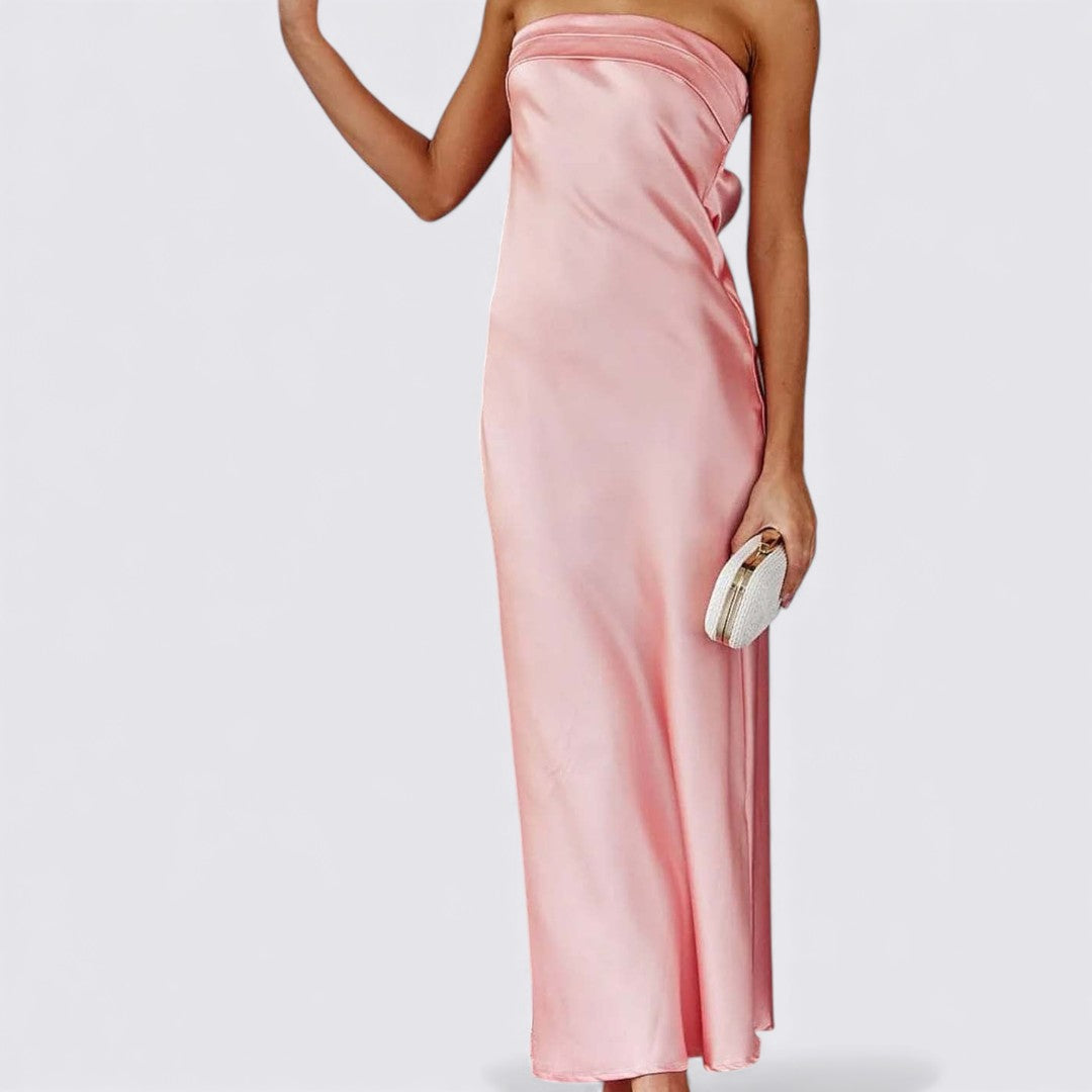 Damekjole med stropper – ærmeløs – figursyet lang