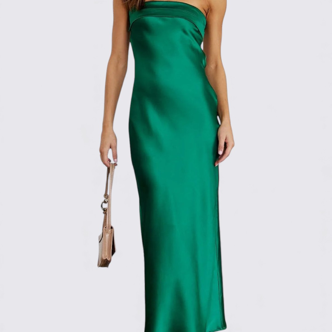 Damekjole med stropper – ærmeløs – figursyet lang