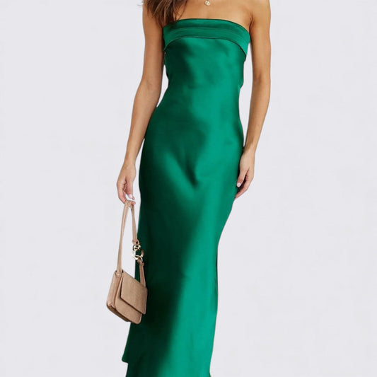 Damekjole med stropper – ærmeløs – figursyet lang