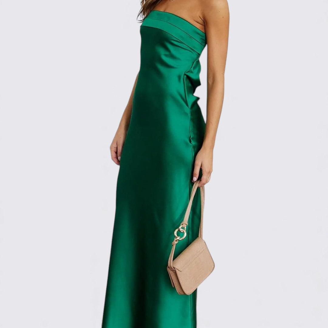 Damekjole med stropper – ærmeløs – figursyet lang