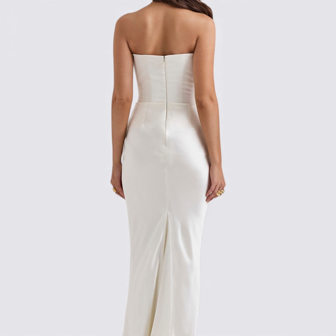 Damekjole uden ærmer – Båndløs kjole – Langt snit