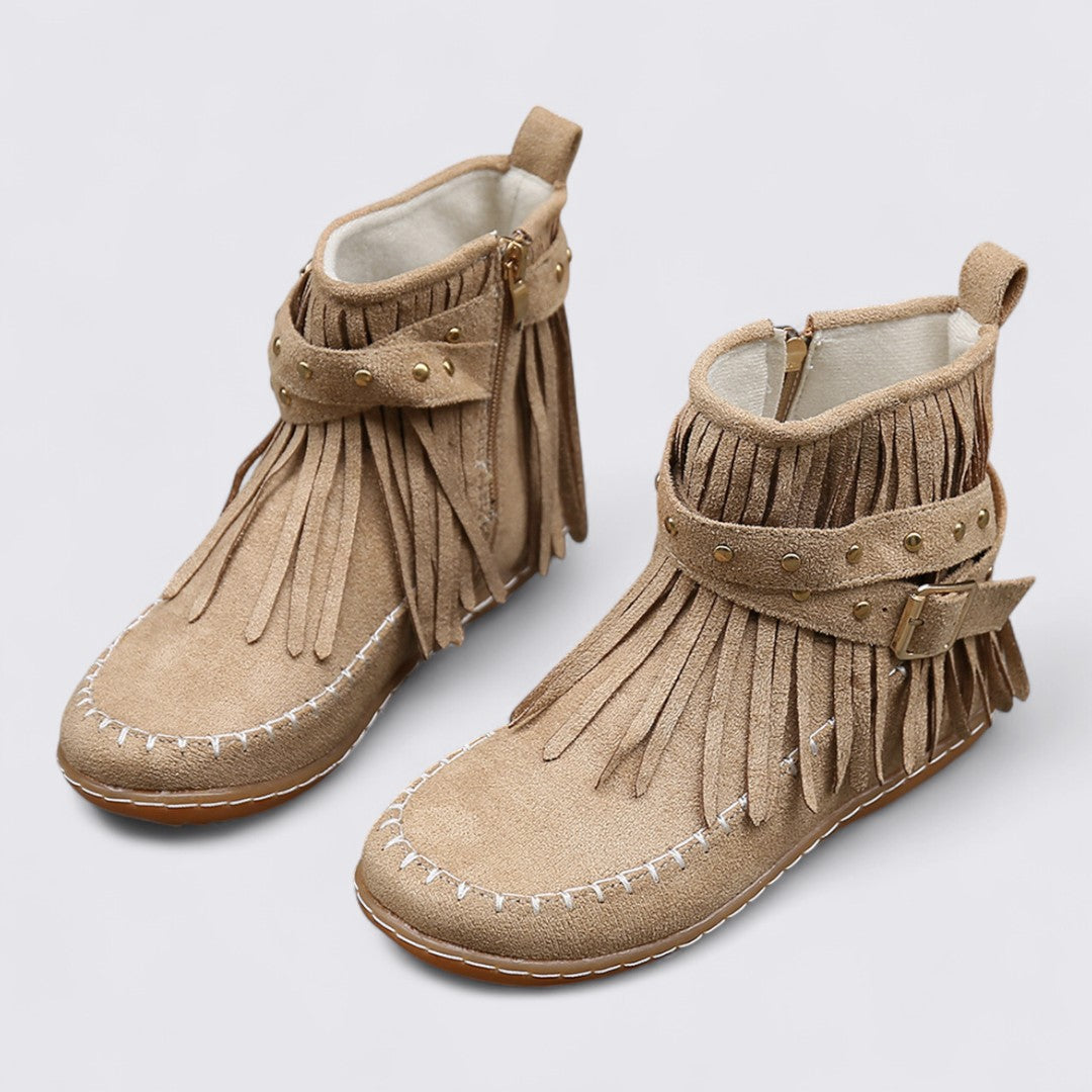 Dame ankelstøvler – Remme – Frynse design