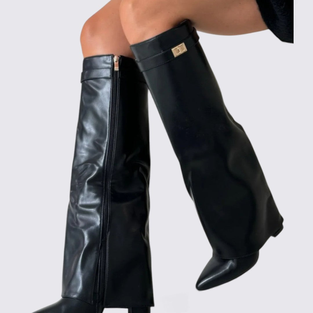 Dame ankelstøvler – Bred skaft – Slip-on støvler