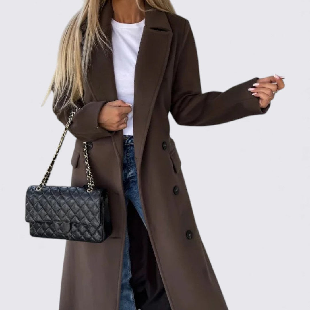 Damejakke med knapper - Langærmet jakke - Lang pasform