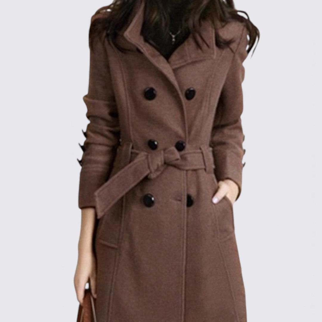 Damejakke med knaplukning – Knælængde – Taljeret snit