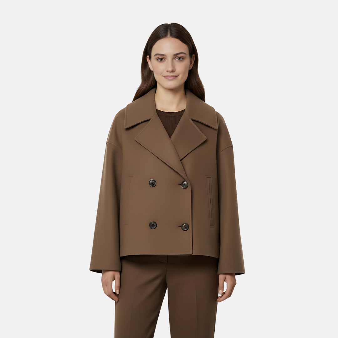 Damefrakke med knaplukning – Kort skåret – Klassisk snit