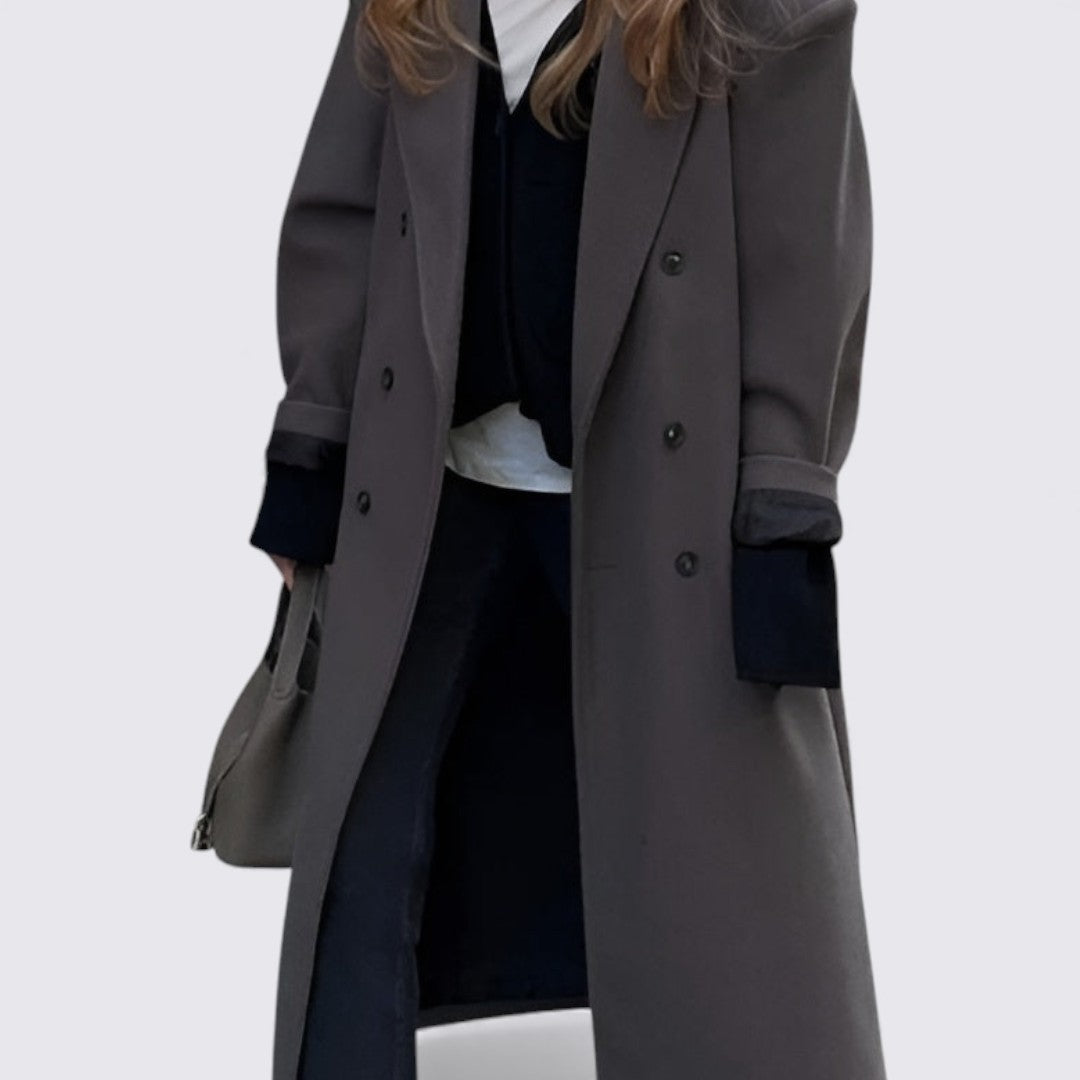 Damefrakke med knaplukning – Lang frakke – Klassisk snit