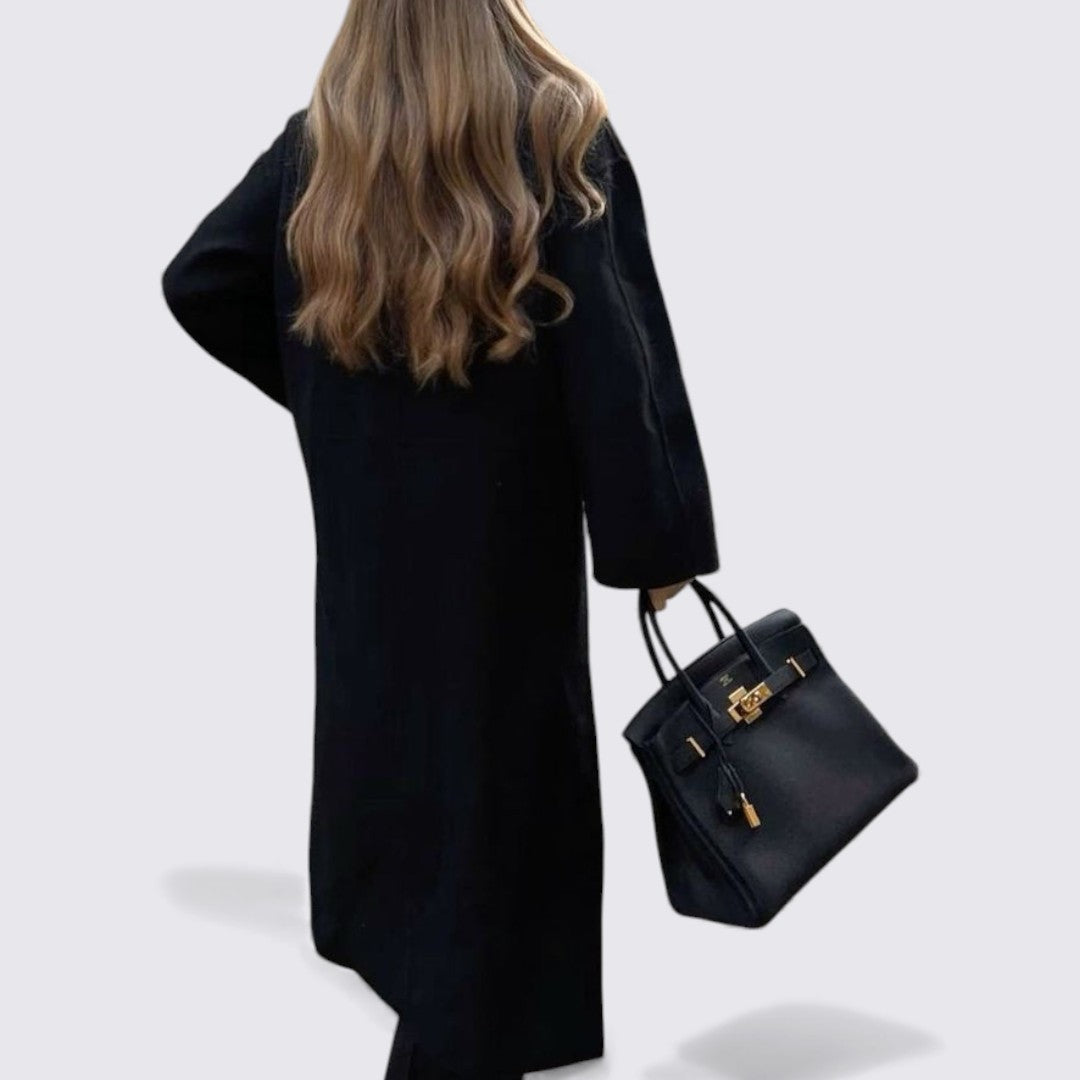 Damefrakke med knaplukning – Lang frakke – Klassisk snit