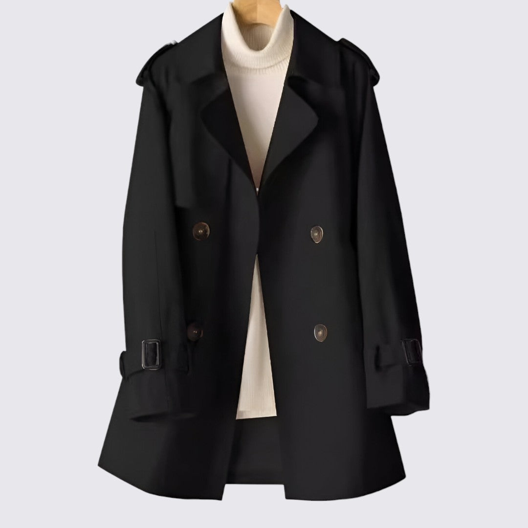 Dame Trench Frakke med knaplukning – Dobbelt række – Lang skåret