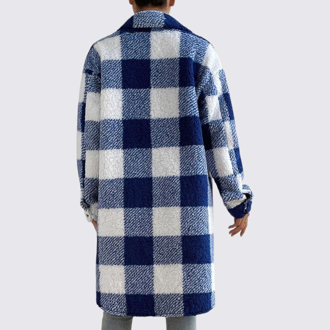 Damefrakke med lommer - Teddy frakke - Vinterfrakke