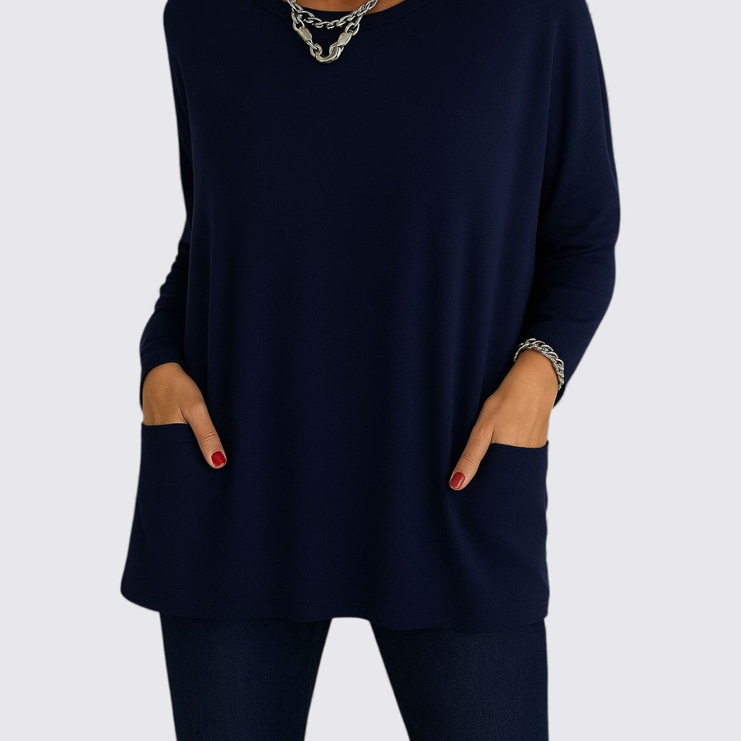 Dame top – Rundhals top – Løs pasform