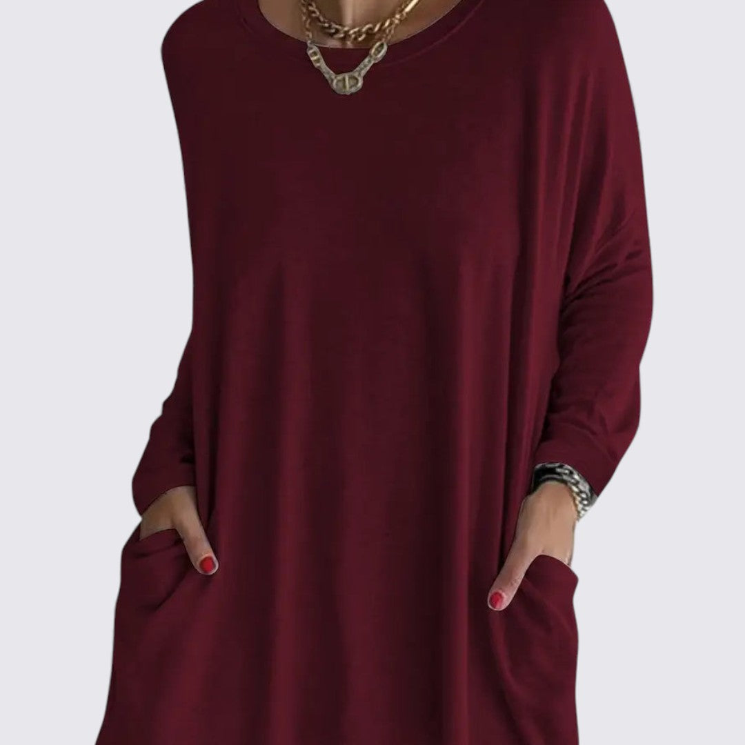 Dame top – Rundhals top – Løs pasform