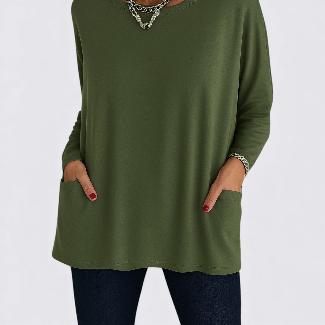 Dame top – Rundhals top – Løs pasform