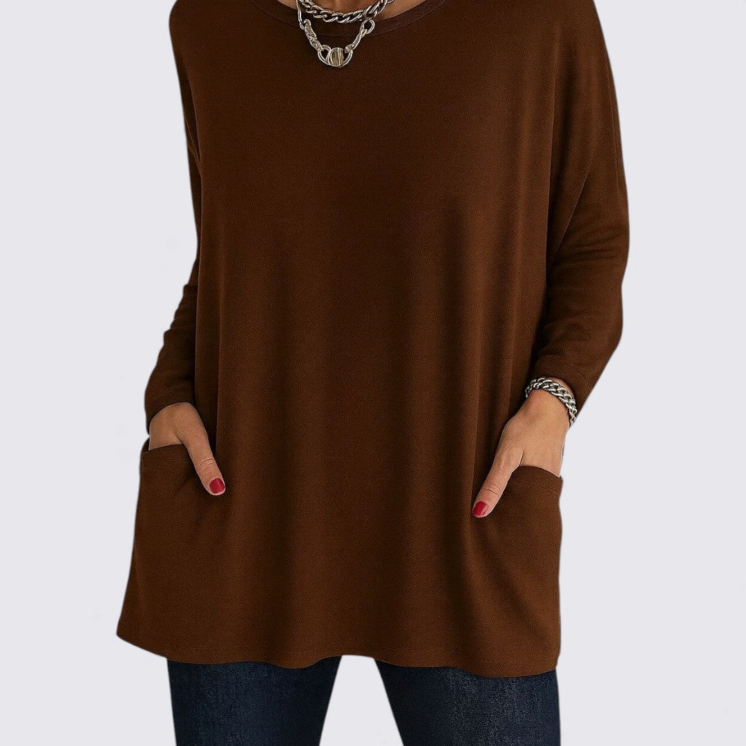 Dame top – Rundhals top – Løs pasform