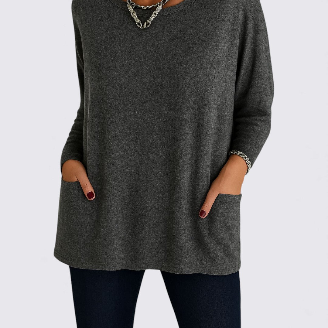 Dame top – Rundhals top – Løs pasform