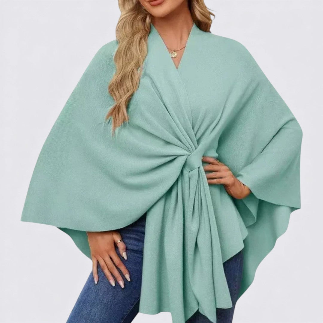 Dame overdel med V-udskæring – Bred pasform – Draperet design