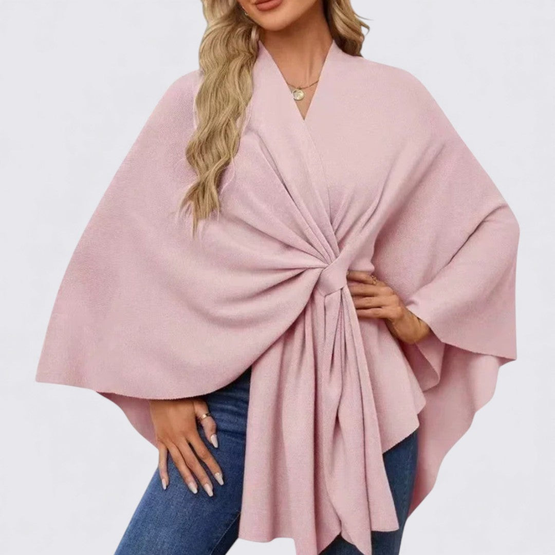 Dame overdel med V-udskæring – Bred pasform – Draperet design