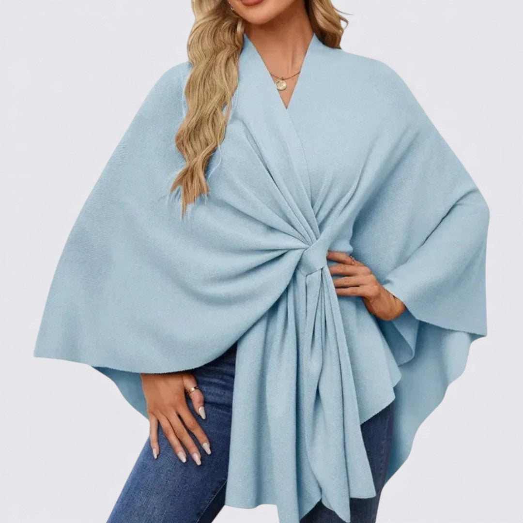 Dame overdel med V-udskæring – Bred pasform – Draperet design