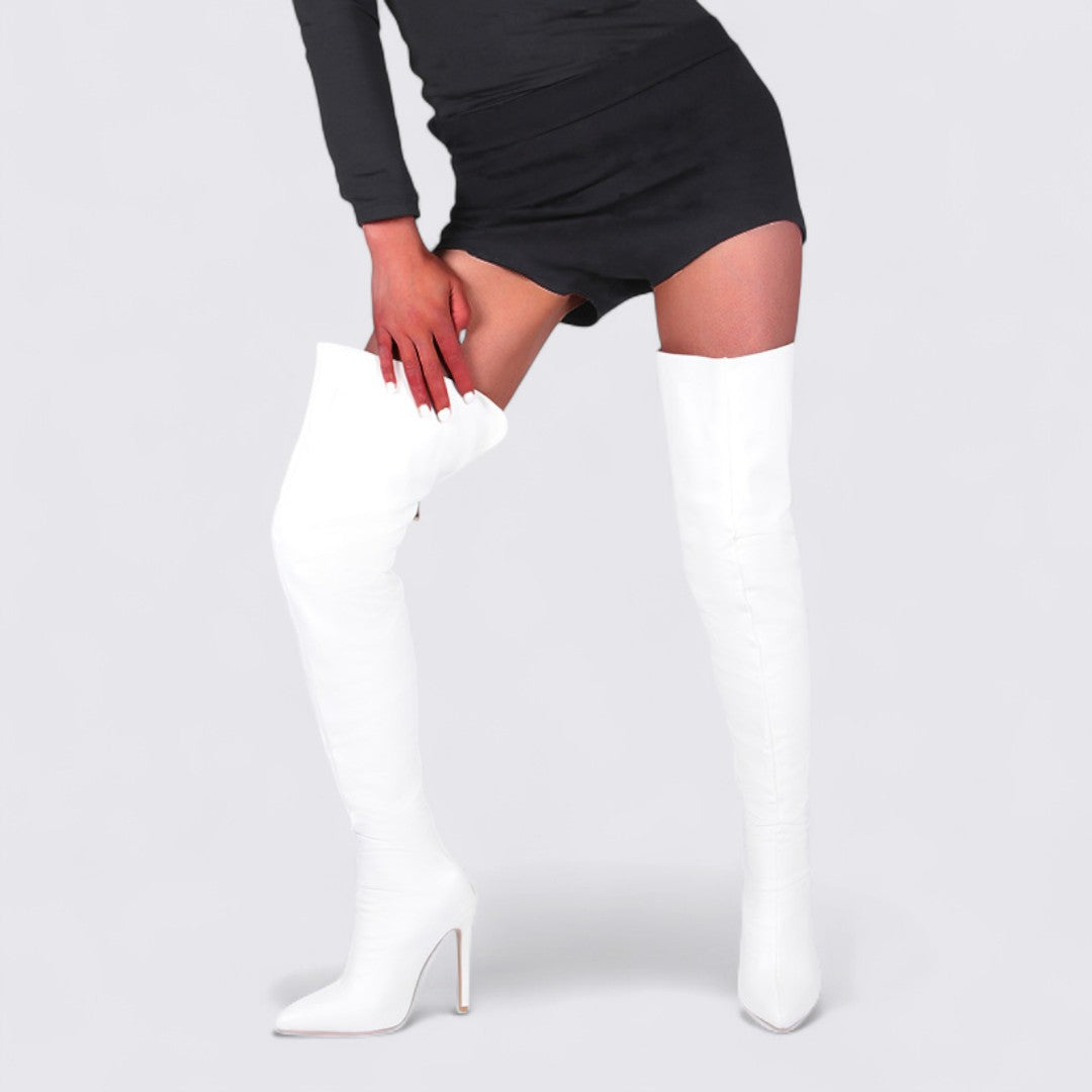 Dame over knæ støvler med hæl – Høj skaft – Elegante støvler